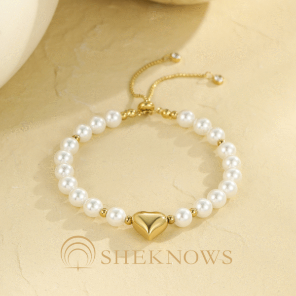 Pearl heart bracelet stacking noble and luxurious style