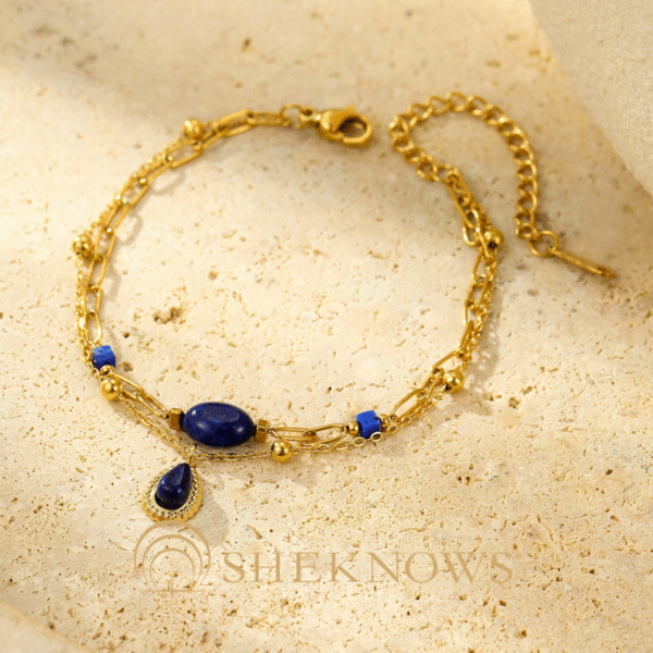 Summer new natural stone titanium steel pendant bracelet