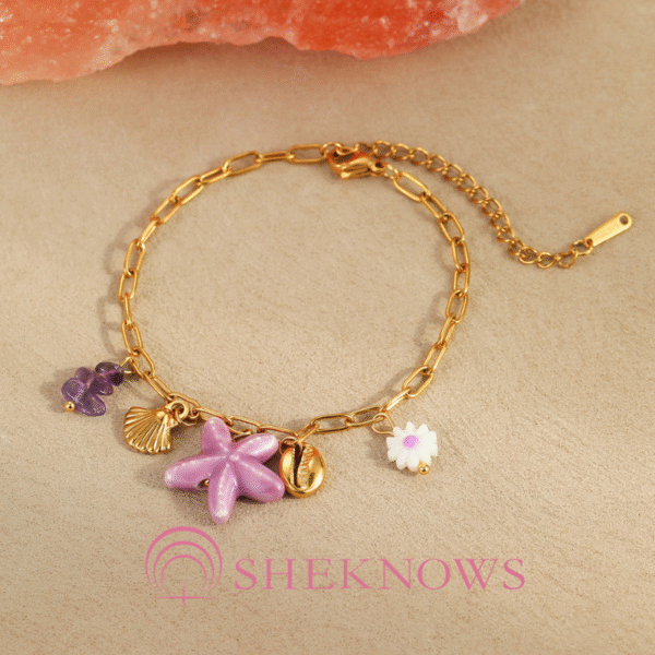 Summer new titanium steel starfish conch shell bracelet
