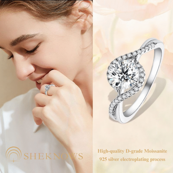 One Carat Moissanite Diamond Engagement Ring Angel Eye