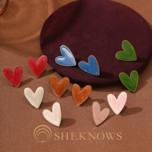Summer colorful heart design earrings