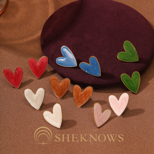 Summer colorful heart design earrings