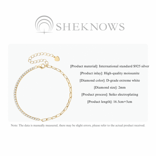S925 tennis chain moissanite single circle full diamond bracelet - Image 4