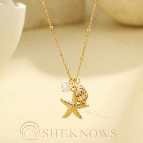 Summer new starfish conch ocean style 18k clavicle necklace