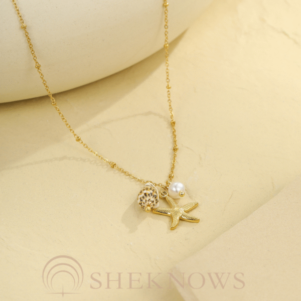 Summer new starfish conch ocean style 18k clavicle necklace - Image 3