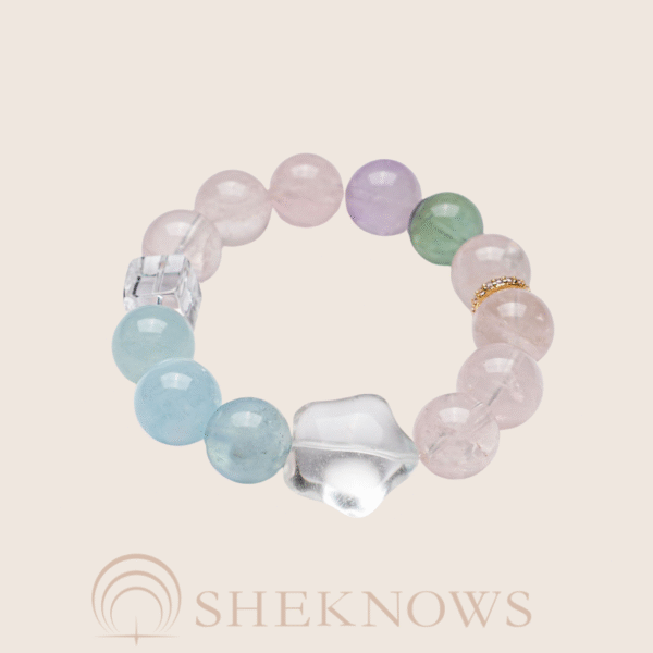 Natural aquamarine green fluorite ice powder bracelet single circle