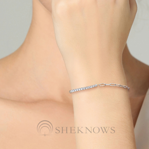 S925 tennis chain moissanite single circle full diamond bracelet - Image 2