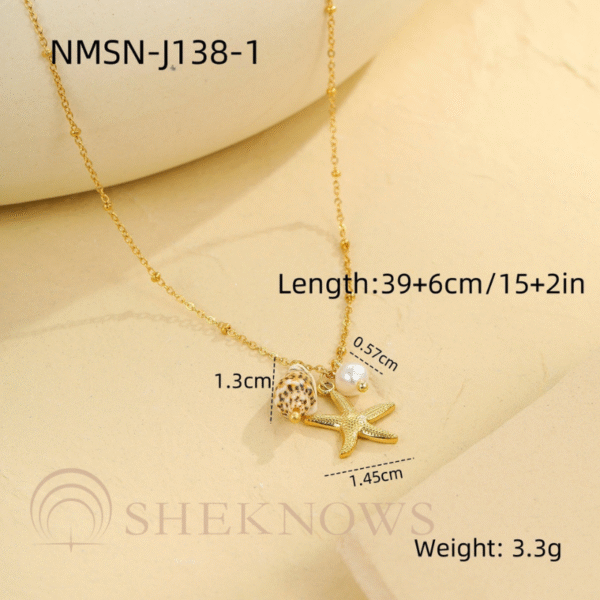 Summer new starfish conch ocean style 18k clavicle necklace - Image 2