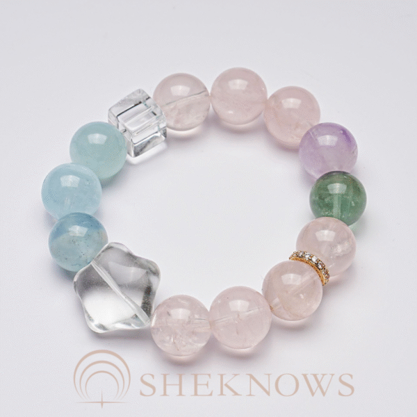 Natural aquamarine green fluorite ice powder bracelet single circle - Image 2