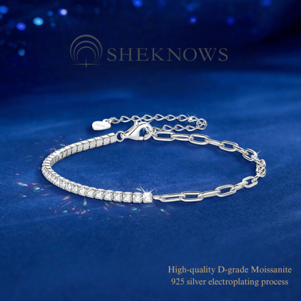 S925 tennis chain moissanite single circle full diamond bracelet