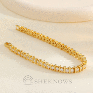 S925 silver diagonal claw moissanite bracelet