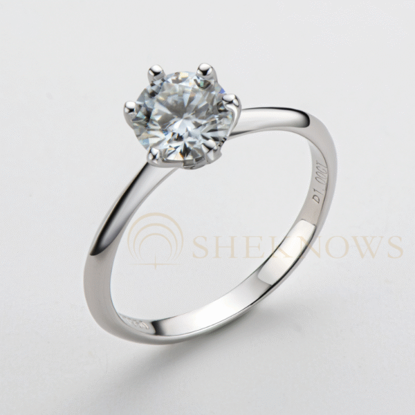 Six-claw S925 Moissanite wedding ring for everlasting love - Image 2