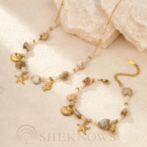 Ocean style starfish shell conch bohemian design necklace bracelet