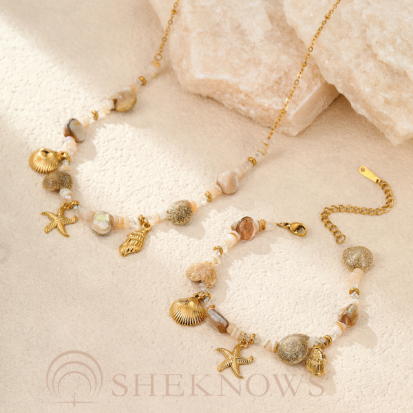 Ocean style starfish shell conch bohemian design necklace bracelet