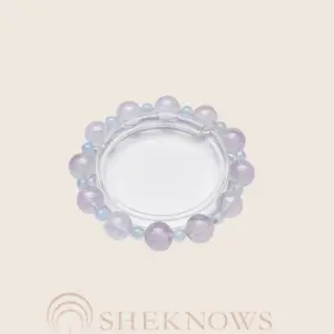 Natural crystal lavender purple aquamarine crystal bracelet