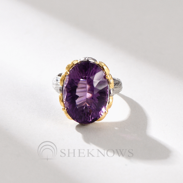 s925 silver natural crystal pigeon egg cut open ring