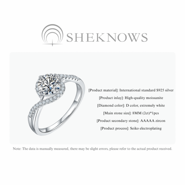 One Carat Moissanite Diamond Engagement Ring Angel Eye - Image 3
