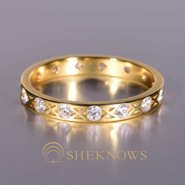 S925 silver moissanite diamond ring high-end hollow design - Image 2