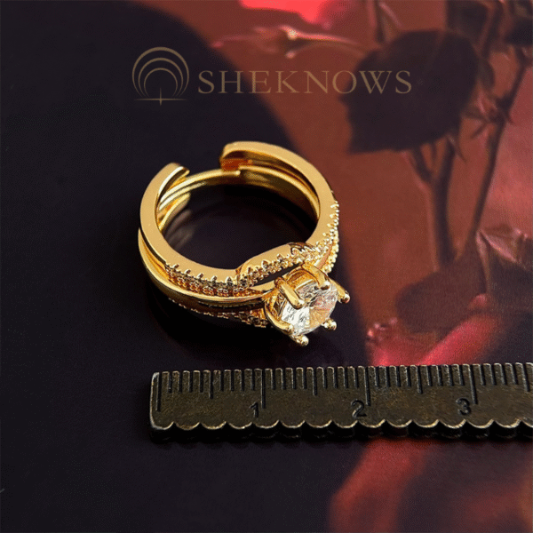 vintage medieval style zircon ring light luxury open adjustable ring - Image 4