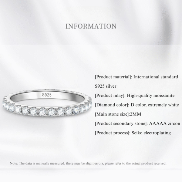 Starry sky Moissanite Diamond Ring S925 Wedding Ring - Image 2