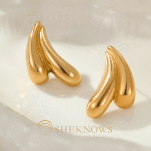 18k gold-plated heart simple earrings