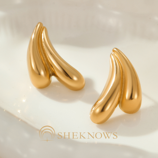 18k gold-plated heart simple earrings