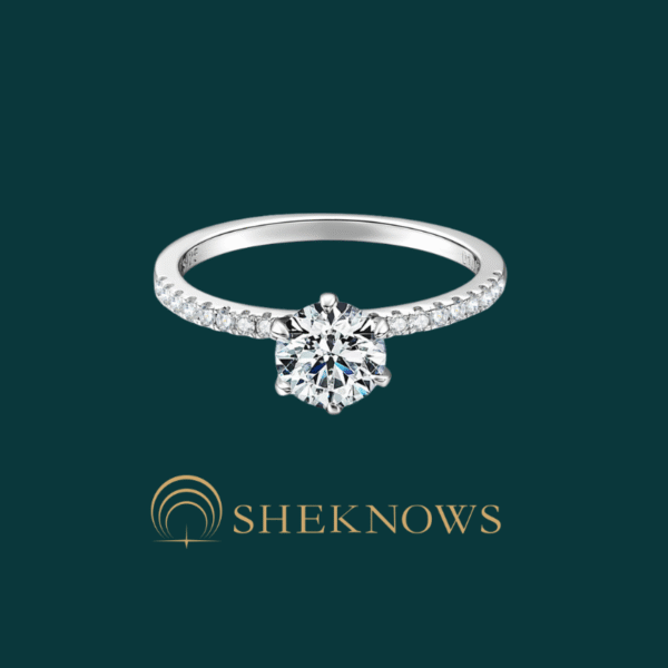 Six-claw silver moissanite s925 diamond ring - Image 4