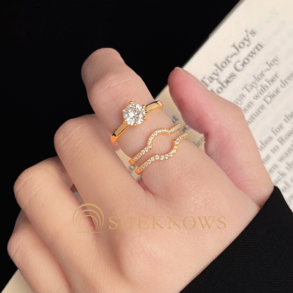 vintage medieval style zircon ring light luxury open adjustable ring - Image 3
