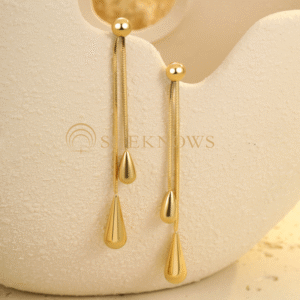 18k gold-plated minimalist teardrop-shaped earrings