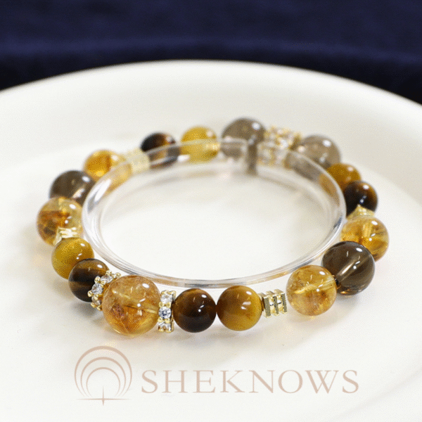 Natural crystal yellow tower crystal gold tiger eye bracelet single loop - Image 3