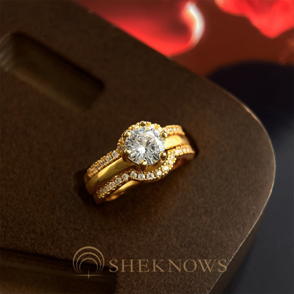 vintage medieval style zircon ring light luxury open adjustable ring