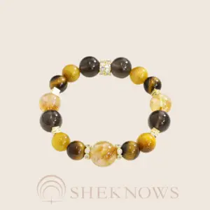 Natural crystal yellow tower crystal gold tiger eye bracelet single loop