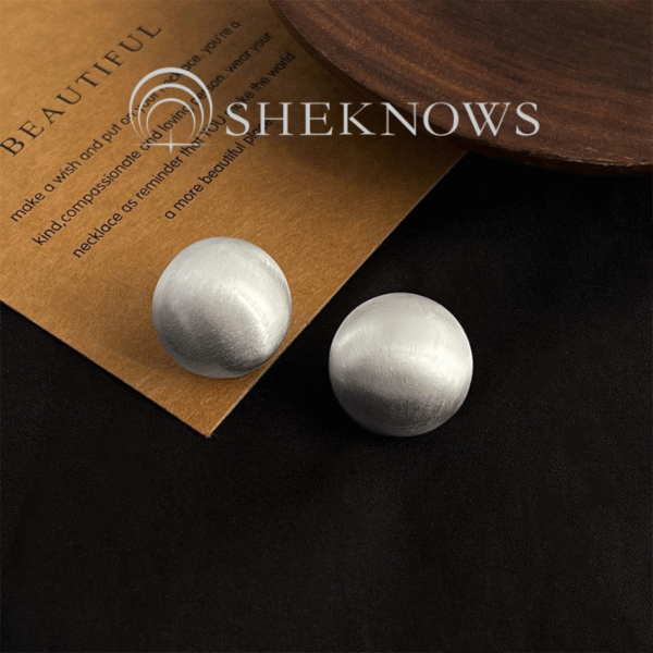 vintage S925 niche oval brushed silver earrings collection - Image 7
