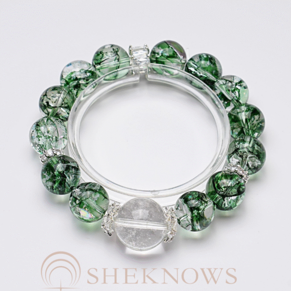Natural crystal green crystal white crystal bracelet - Image 3