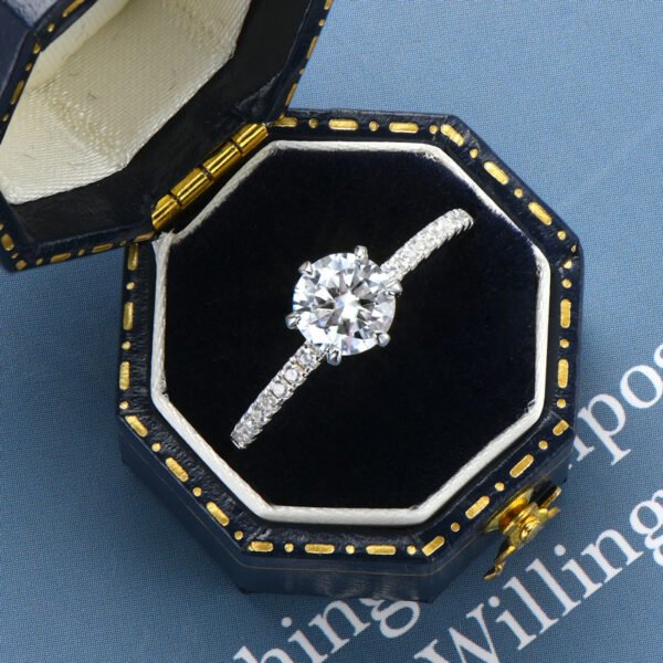 Six-claw silver moissanite s925 diamond ring - Image 6