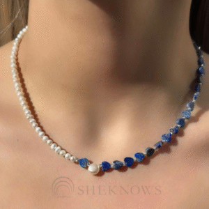 Light luxury high-end freshwater pearl natural stone splicing necklace