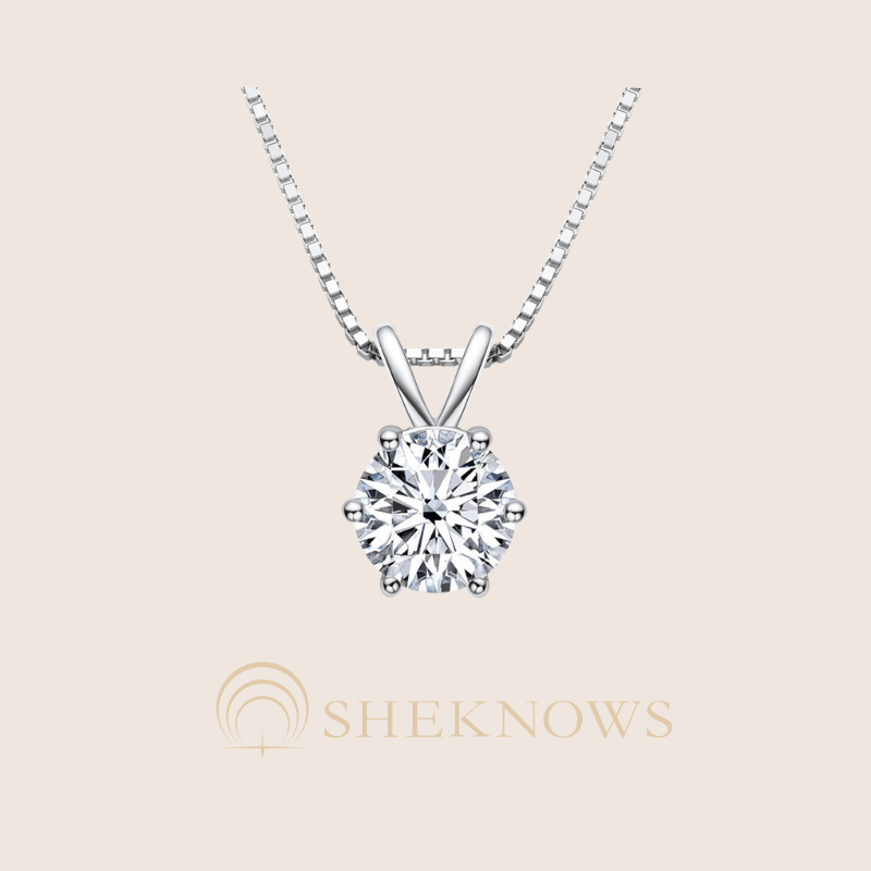 Classic six-claw moissanite pendant necklace