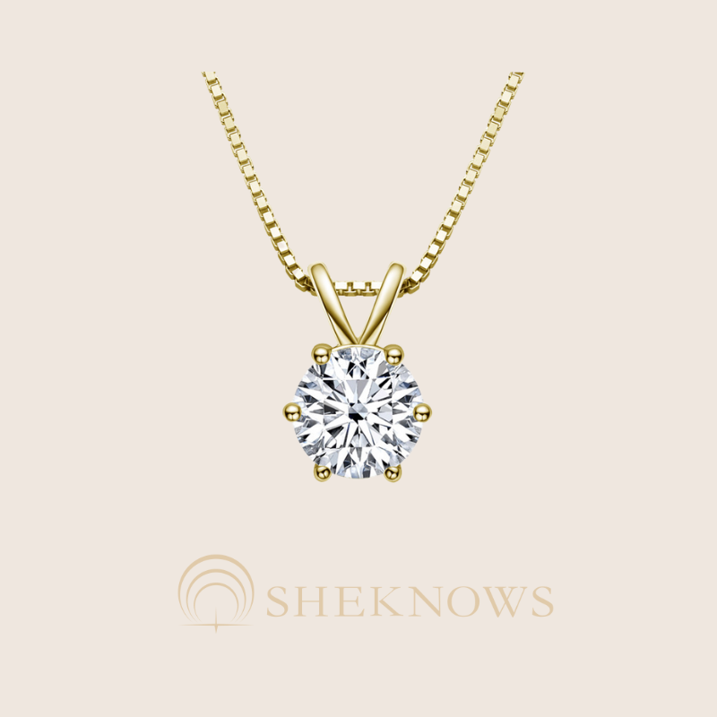 Classic six-claw moissanite pendant necklace - Image 3