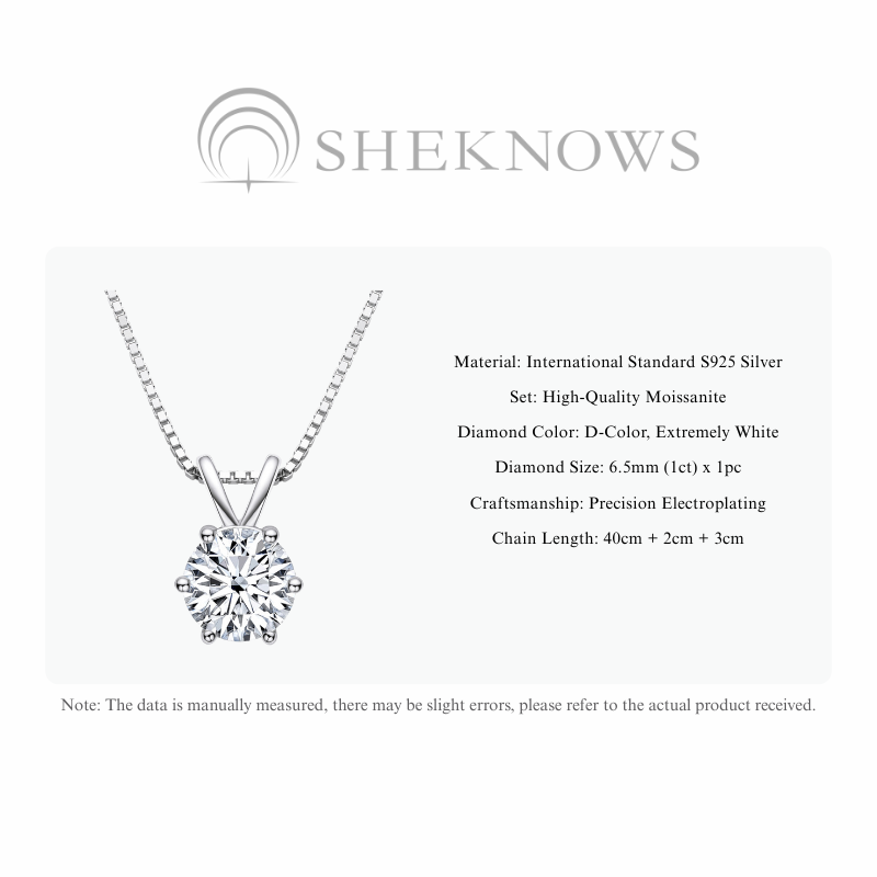 Classic six-claw moissanite pendant necklace - Image 4