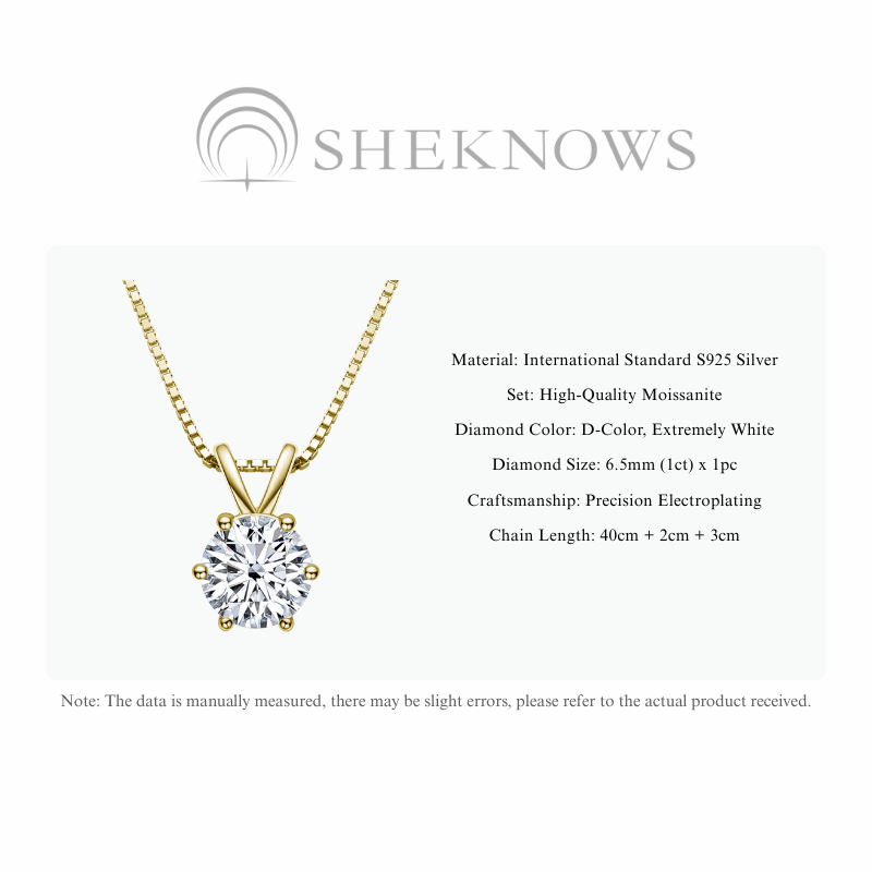 Classic six-claw moissanite pendant necklace - Image 5