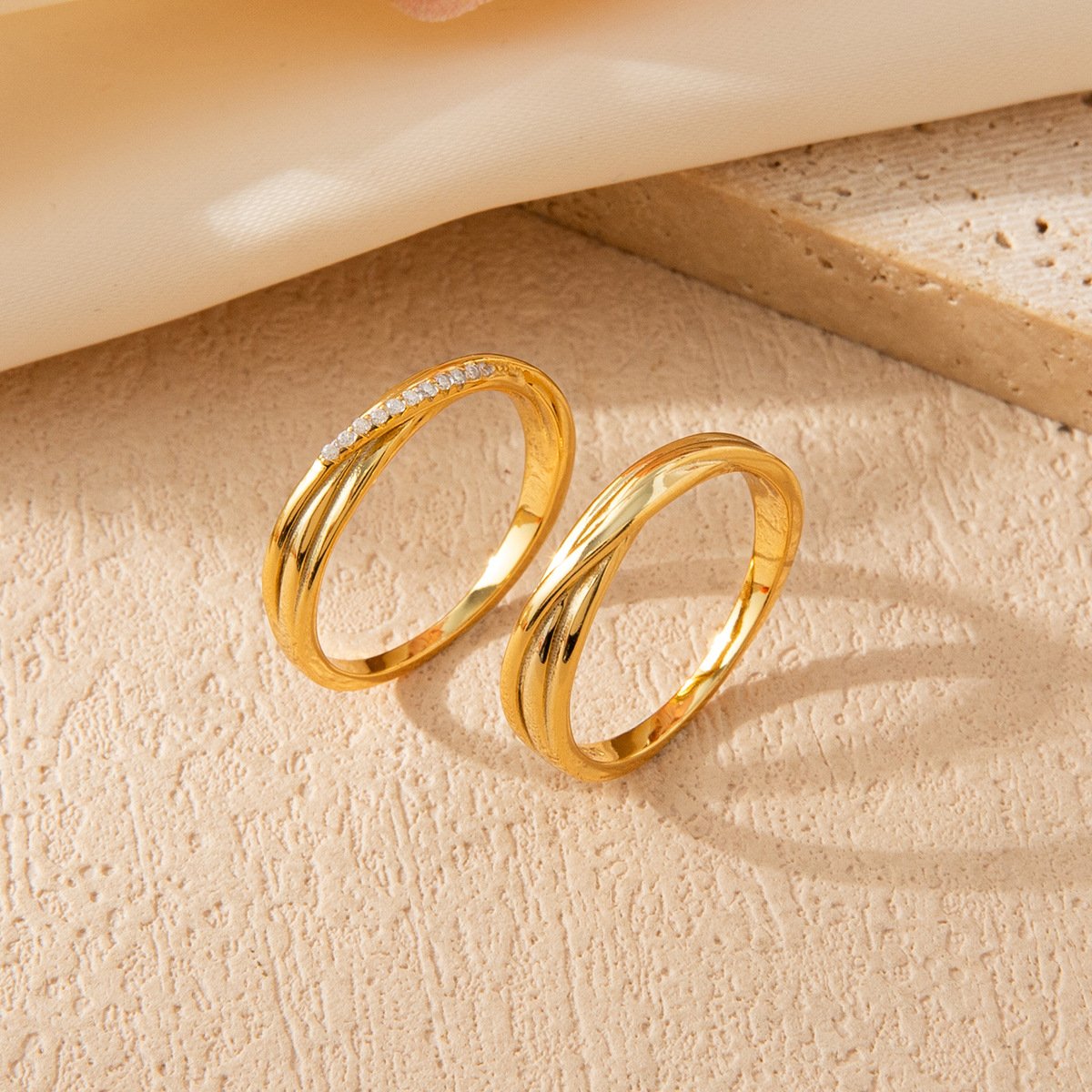 S925 silver couple ring gold minimalist moissanite diamond ring