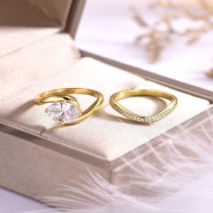 S925 silver egg-shaped 1.75 carats moissanite diamond ring