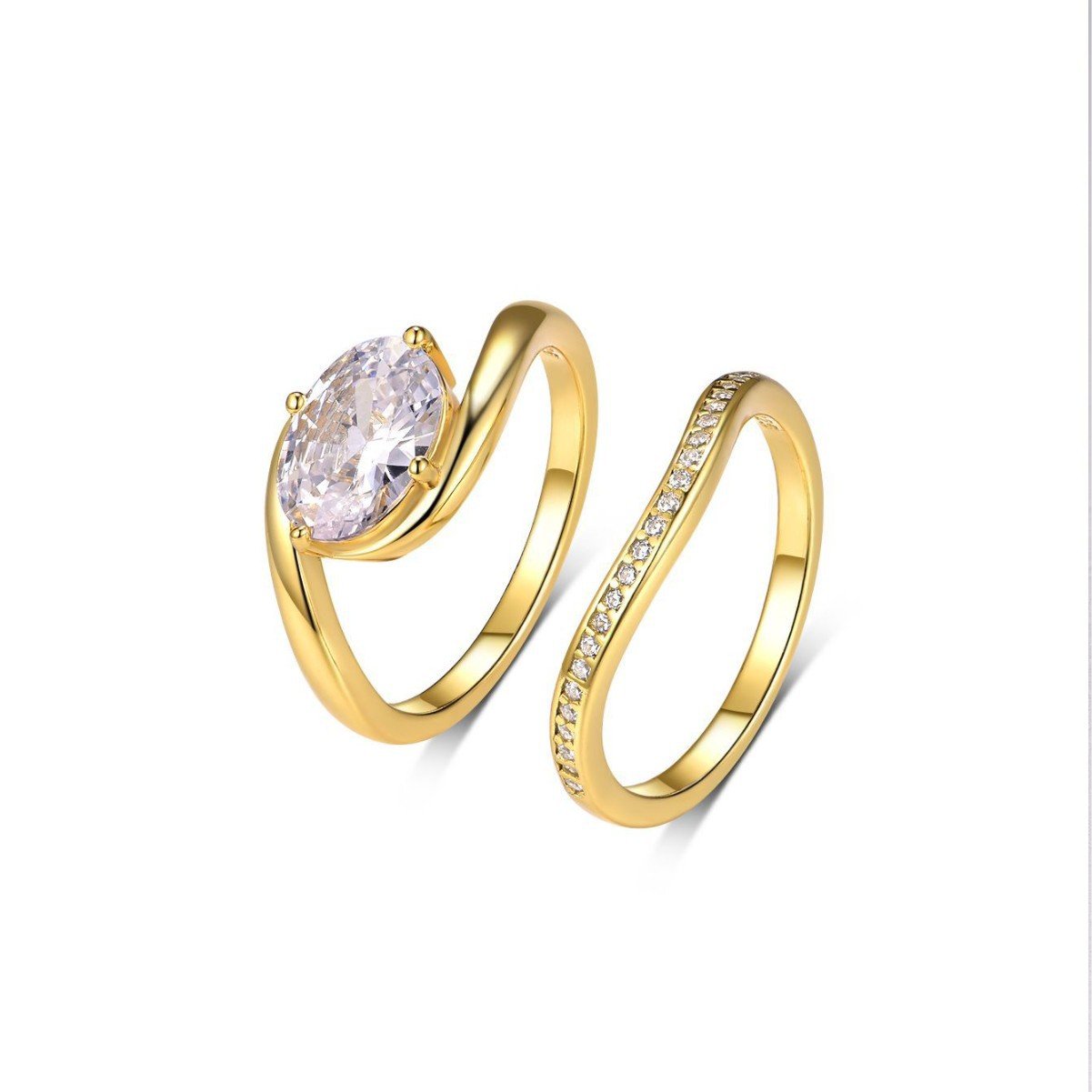 S925 silver egg-shaped 1.75 carats moissanite diamond ring - Image 2